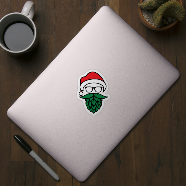 Hipster Santa Hops Beard, Beer Lover Christmas by cottoncanvas